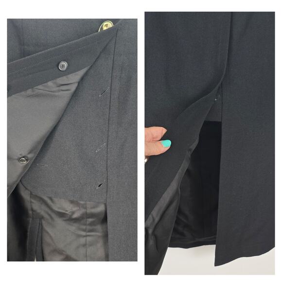 Givenchy Wool Crepe Wrap Midi Skirt Black Gold Turn Lock Hardware Silk 36 NWT - Picture 13 of 14